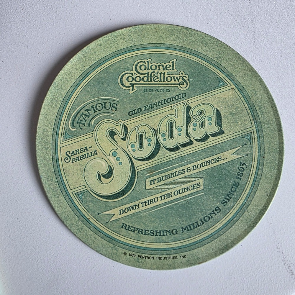 Vintage 1979 Ballonoff Colonel Goodfellows Sarsaparilla Soda Stove Counter Mat